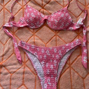 Pink Floral two piece Bikini